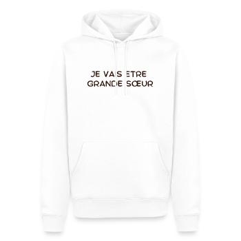 Ich werde eine große Schwester sein - Männer Premium Bio Hoodie - Weiß - Vorne - Nico (187cm)