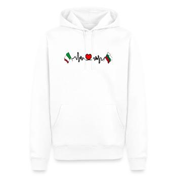 Cardio cardiaque avec drapeau Italie, Bulgarie - Sweat à capuche Premium bio Homme - blanc - Devant - Nico (187cm)
