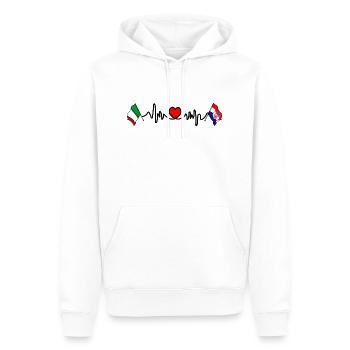 Cardio Cardio avec Drapeau Italie, Croatie - Sweat à capuche Premium bio Homme - blanc - Devant - Nico (187cm)