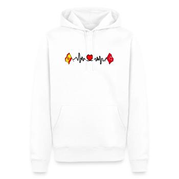 Cardio Cardio avec Drapeau Espagne, Turquie - Sweat à capuche Premium bio Homme - blanc - Devant - Nico (187cm)