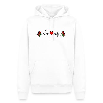 Cardio fréquence cardiaque pour le Kenya - Sweat à capuche Premium bio Homme - blanc - Devant - Nico (187cm)
