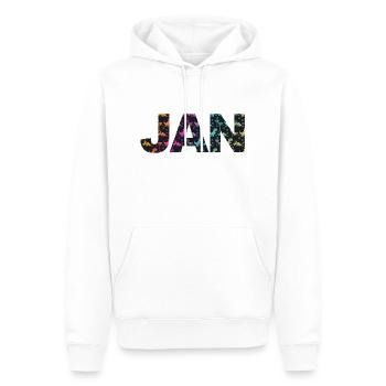 JAN - Schöner Jungen Name mit Dinosaurier - Männer Premium Bio Hoodie - Weiß - Vorne - Nico (187cm)