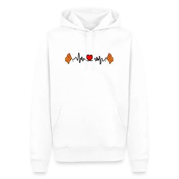 Heart rate cardio for province of Catalonia - Men’s Premium Organic Hoodie - white - Front - Nico (187cm)
