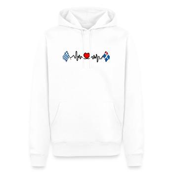 Cardio-Herz mit Flagge Griechenland und Flagge Kreta - Männer Premium Bio Hoodie - Weiß - Vorne - Nico (187cm)
