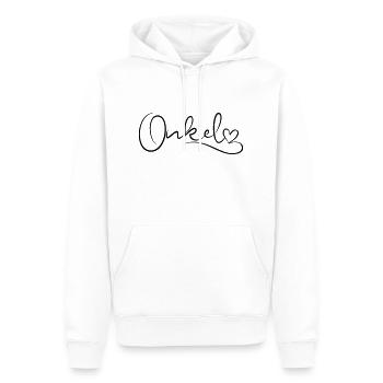 Onkel Schrift mit Herz - Männer Premium Bio Hoodie - Weiß - Vorne - Nico (187cm)