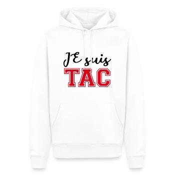 Je Suis TAC -TIC et TAC- TIC TAC Duo Drôle Cadeau - Sweat à capuche Premium bio Homme - blanc - Devant - Nico (187cm)