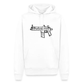 Mitraillette - Sweat à capuche Premium bio Homme - blanc - Devant - Nico (187cm)