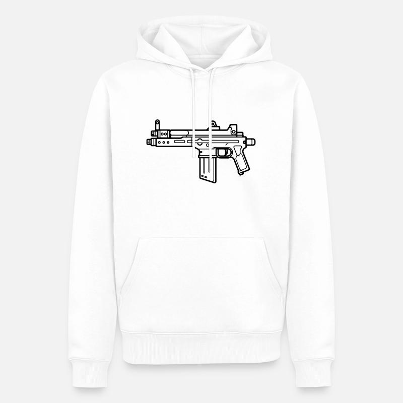 Mitraillette - Sweat à capuche Premium bio Homme - blanc