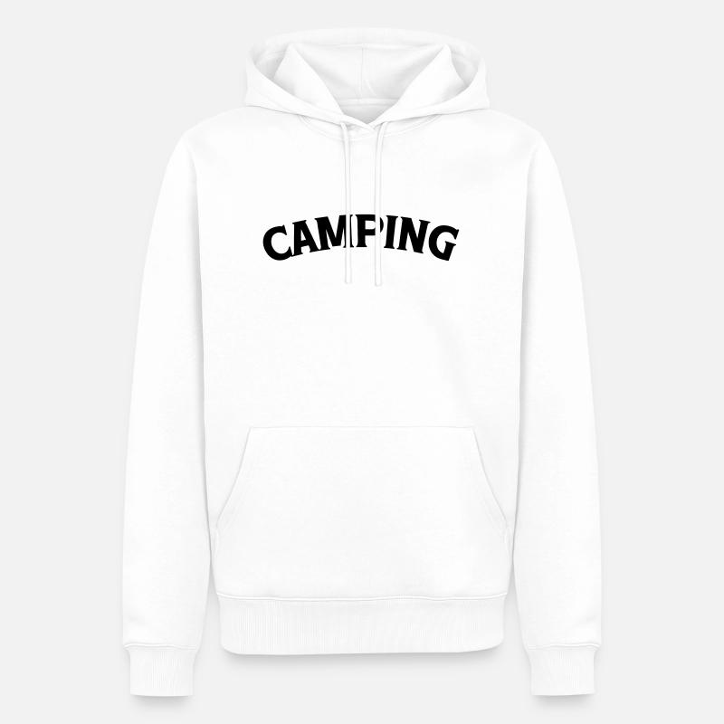 Camping - Sweat à capuche Premium bio Homme - blanc