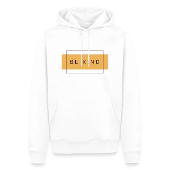 SEI FREUNDLICH - Männer Premium Bio Hoodie - Weiß - Vorne - Nico (187cm)