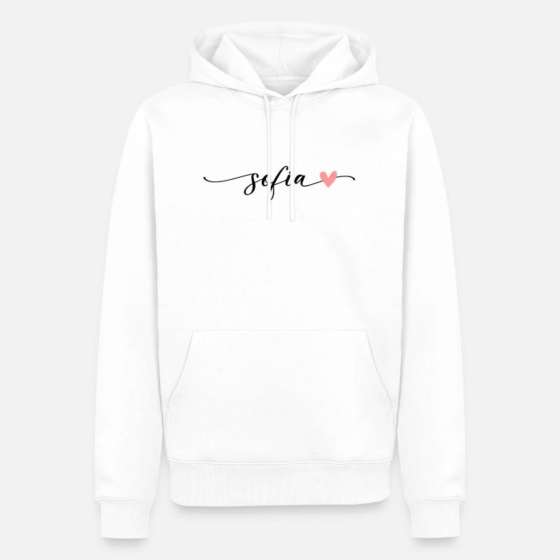 Sofia nom calligraphie police - Sweat à capuche Premium bio Homme - blanc