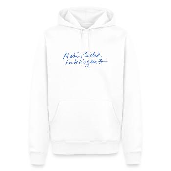 230607 Natürliche Intelligenz 1 - Männer Premium Bio Hoodie - Weiß - Vorne - Nico (187cm)