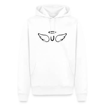 Buchstabe u Engelsflügel - Männer Premium Bio Hoodie - Weiß - Vorne - Nico (187cm)