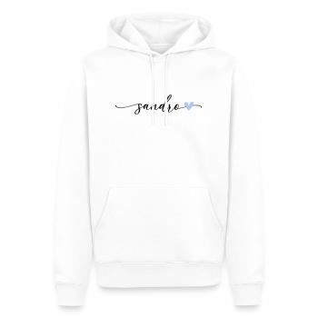 Sandro Nom Calligraphie Police - Sweat à capuche Premium bio Homme - blanc - Devant - Nico (187cm)