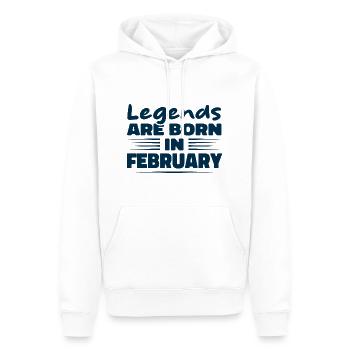 Legenden werden im Februar geboren - Männer Premium Bio Hoodie - Weiß - Vorne - Nico (187cm)