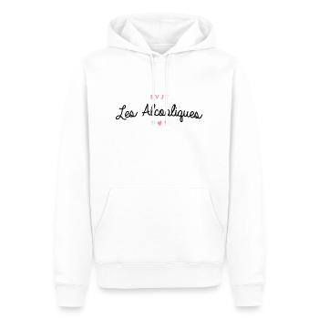 T-shirt EVJF "Les Alcooliques" - Sweat à capuche Premium bio Homme - blanc - Devant - Nico (187cm)