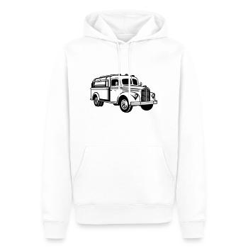 Lkw - Männer Premium Bio Hoodie - Weiß - Vorne - Nico (187cm)