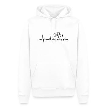 Pfote Herzschlag Hunde Katze - Männer Premium Bio Hoodie - Weiß - Vorne - Nico (187cm)