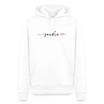 Sandra Name Calligraphy Font - Men’s Premium Organic Hoodie - white - Front - Nico (187cm)