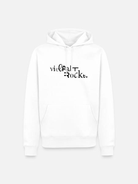 vielfalt rockt - Männer Premium Bio Hoodie - Weiß