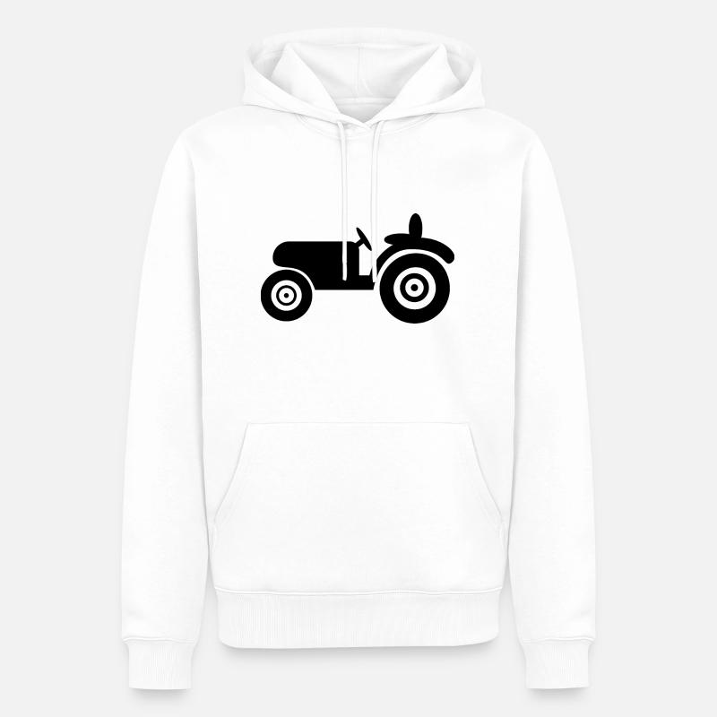 Traktor - Oldtimer - Männer Premium Bio Hoodie - Weiß