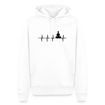 Battement de cœur Yoga - Sweat à capuche Premium bio Homme - blanc - Devant - Nico (187cm)