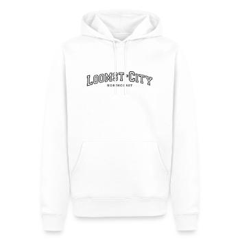 Loomst City - Männer Premium Bio Hoodie - Weiß - Vorne - Nico (187cm)
