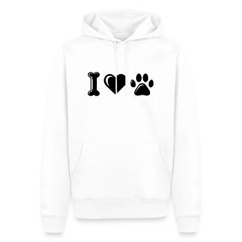 J’adore les chiens - Sweat à capuche Premium bio Homme - blanc - Devant - Nico (187cm)