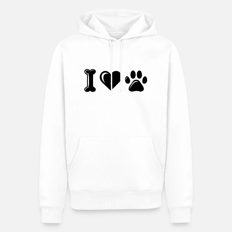 J’adore les chiens - Sweat à capuche Premium bio Homme - blanc