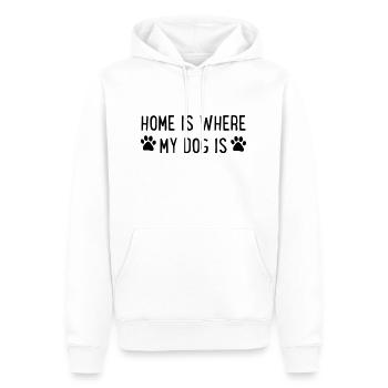 Dog - Men’s Premium Organic Hoodie - white - Front - Nico (187cm)