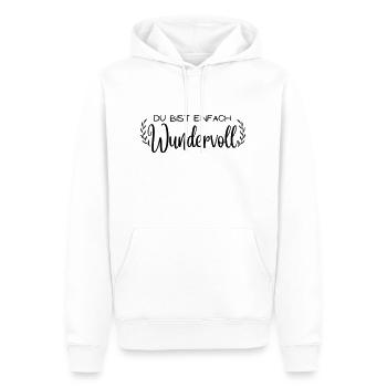 "Du bist einfach Wundervoll" Mamaspruch, Muttertag - Männer Premium Bio Hoodie - Weiß - Vorne - Nico (187cm)