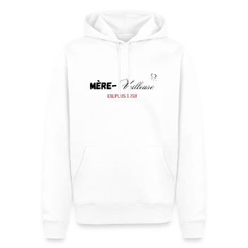 Mère veilleuse depuis 1958 - Sweat à capuche Premium bio Homme - blanc - Devant - Nico (187cm)