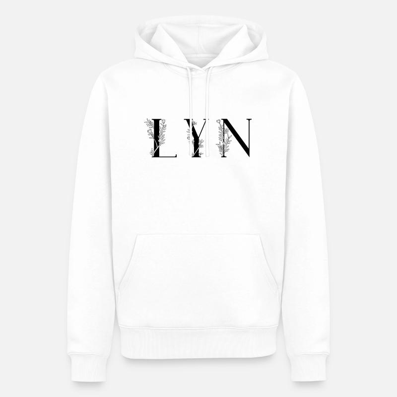 Nom - Lyn - Sweat à capuche Premium bio Homme - blanc