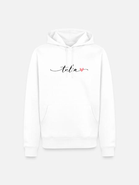 Talia Name Calligraphy Font - Men’s Premium Organic Hoodie - white