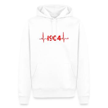 Leverkusen 1904 Herzschlag EKG Liebe - Männer Premium Bio Hoodie - Weiß - Vorne - Nico (187cm)