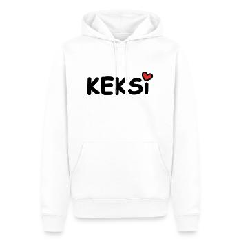 Keksi Nom d’animal de compagnie Coeur - Sweat à capuche Premium bio Homme - blanc - Devant - Nico (187cm)
