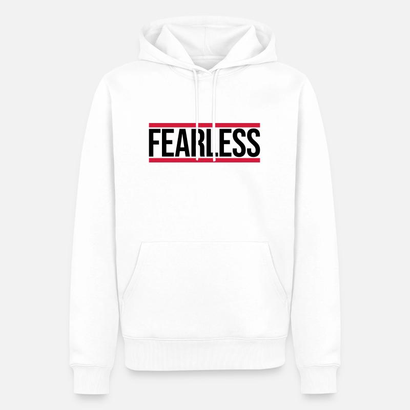 fearless Text Zitat Design - Männer Premium Bio Hoodie - Weiß