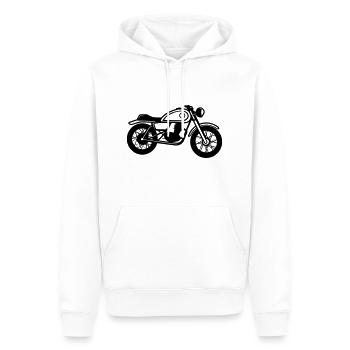 Motorrad - Männer Premium Bio Hoodie - Weiß - Vorne - Nico (187cm)