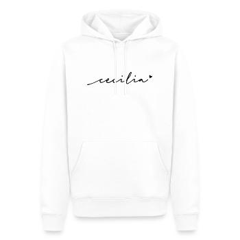 Cecilia Schreibschrift Name - Männer Premium Bio Hoodie - Weiß - Vorne - Nico (187cm)