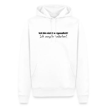 Ich bin nicht vergesslich! Ich recycle Gedanken! - Männer Premium Bio Hoodie - Weiß - Vorne - Nico (187cm)