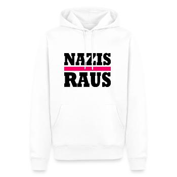 Nazis raus - Männer Premium Bio Hoodie - Weiß - Vorne - Nico (187cm)