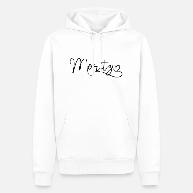 Moritz Name Vorname Herzdekor - Männer Premium Bio Hoodie - Weiß