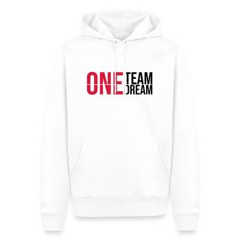 Un rêve d’équipe - Sweat à capuche Premium bio Homme - blanc - Devant - Nico (187cm)