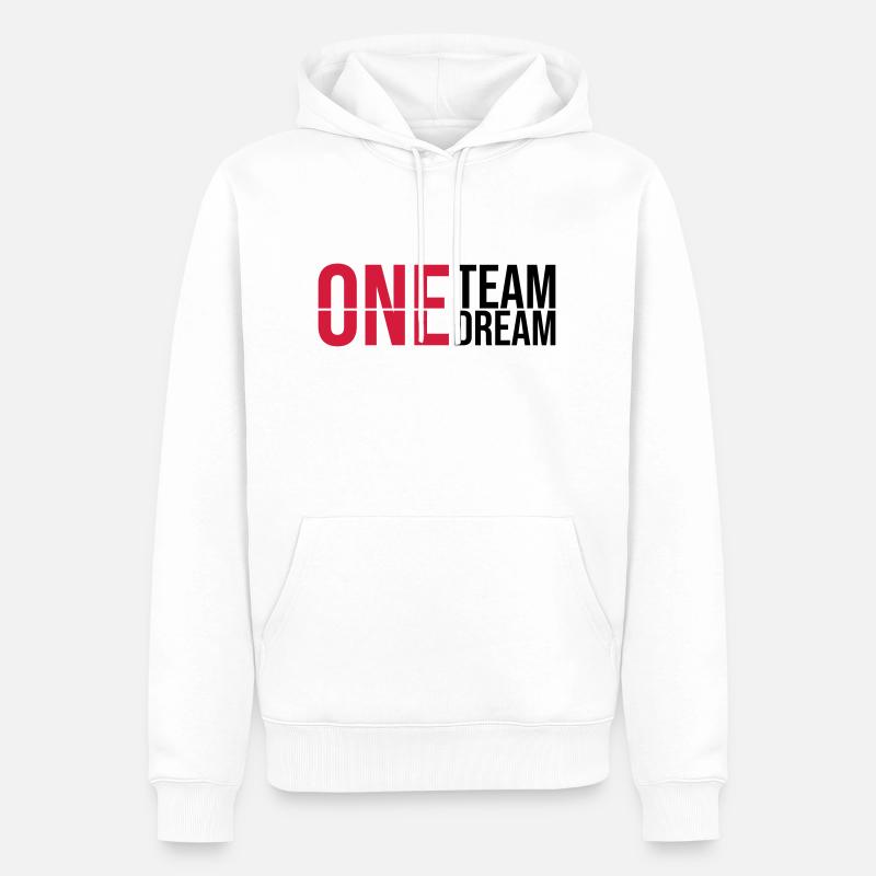 One Team Dream - Männer Premium Bio Hoodie - Weiß
