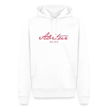 Abi '23 Motto mit Stil - Abitur Established 2023 - Männer Premium Bio Hoodie - Weiß - Vorne - Nico (187cm)