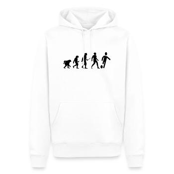 Design cool « Evolution Football Shirt » - Sweat à capuche Premium bio Homme - blanc - Devant - Nico (187cm)