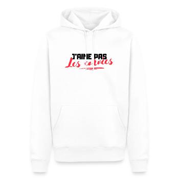 J'aime pas les corvées - Cadeau humoristique - Sweat à capuche Premium bio Homme - blanc - Devant - Nico (187cm)