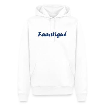 Fatigué - Sweat à capuche Premium bio Homme - blanc - Devant - Nico (187cm)
