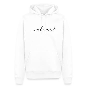 Alina Schreibschrift Name - Männer Premium Bio Hoodie - Weiß - Vorne - Nico (187cm)