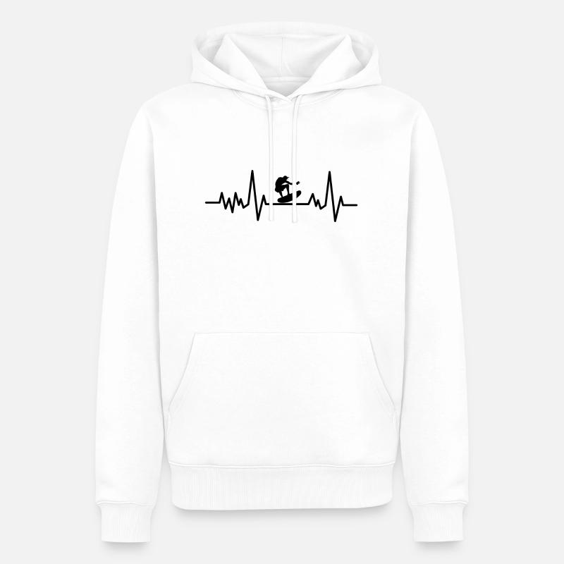 wakeboarden herzschlag wakeboard wakeboarder - Sweat à capuche Premium bio Homme - blanc